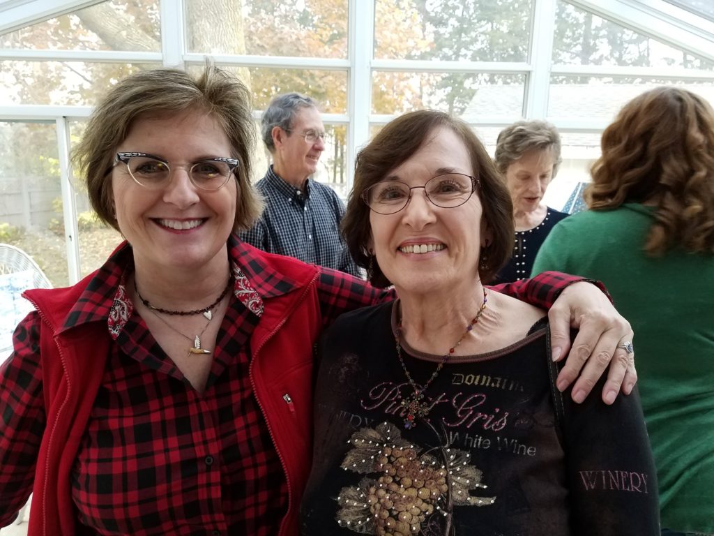 Loved having some of my relatives there! Here's my cousin Lenore and my aunt Margaret. Love how you can see my parents in the background. The Petersons' conservatory is tops.